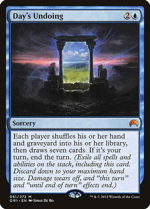 Day's Undoing, carta Magic di tipo Sorcery illustrata da Jonas De Ro