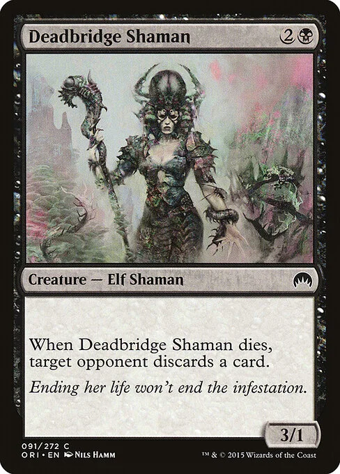 Deadbridge Shaman, carta Magic di tipo Creature — Elf Shaman illustrata da Nils Hamm