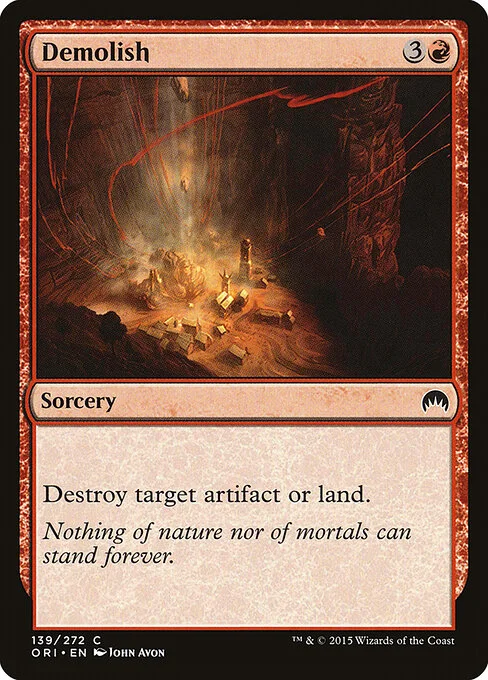 Demolish, carta Magic di tipo Sorcery illustrata da John Avon
