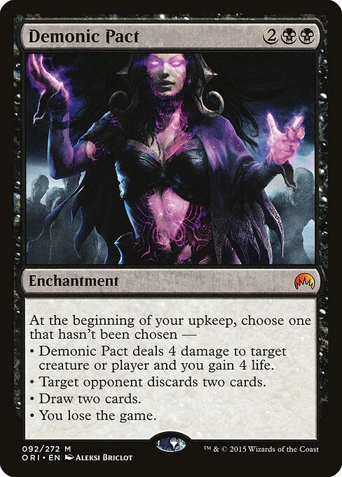 Demonic Pact, carta Magic di tipo Enchantment illustrata da Aleksi Briclot
