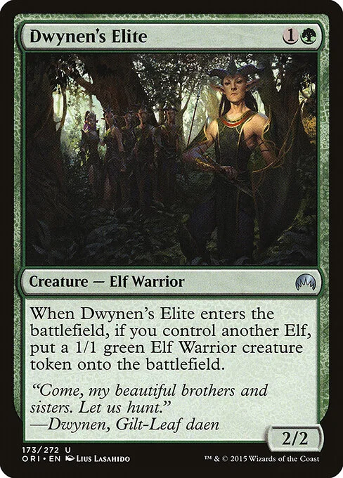 Dwynen's Elite, carta Magic di tipo Creature — Elf Warrior illustrata da Lius Lasahido
