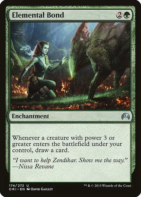 Elemental Bond, carta Magic di tipo Enchantment illustrata da David Gaillet