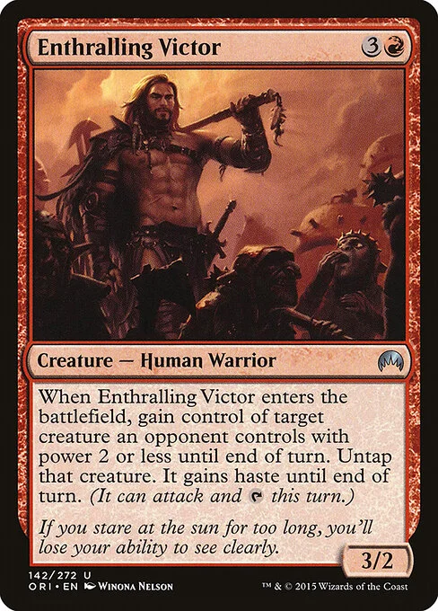 Enthralling Victor, carta Magic di tipo Creature — Human Warrior illustrata da Winona Nelson