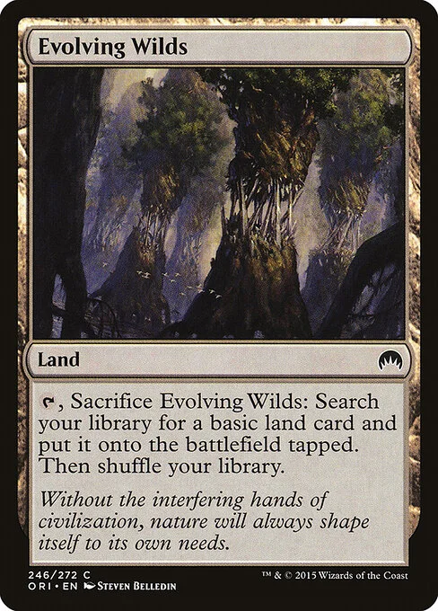 Evolving Wilds, carta Magic di tipo Land illustrata da Steven Belledin