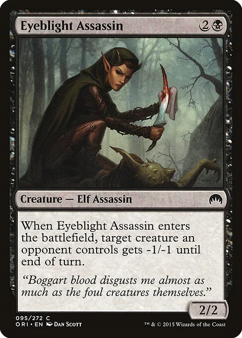 Eyeblight Assassin, carta Magic di tipo Creature — Elf Assassin illustrata da Dan Murayama Scott