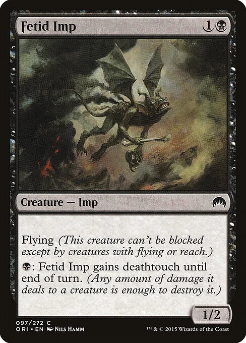 Fetid Imp, carta Magic di tipo Creature — Imp illustrata da Nils Hamm