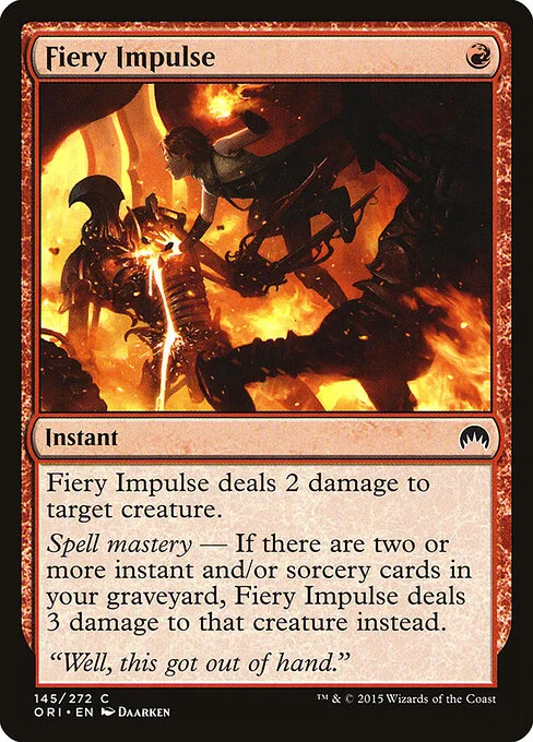 Fiery Impulse, carta Magic di tipo Instant illustrata da Daarken