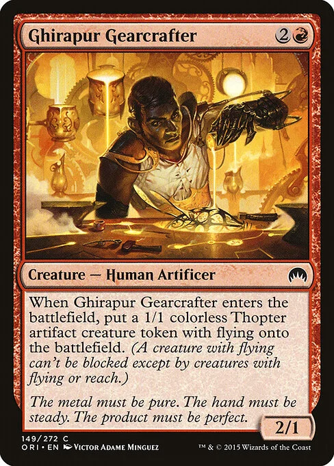Ghirapur Gearcrafter, carta Magic di tipo Creature — Human Artificer illustrata da Victor Adame Minguez
