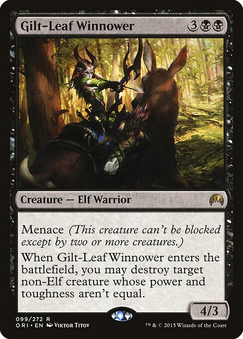 Gilt-Leaf Winnower, carta Magic di tipo Creature — Elf Warrior illustrata da Viktor Titov