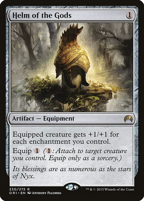 Helm of the Gods, carta Magic di tipo Artifact — Equipment illustrata da Anthony Palumbo