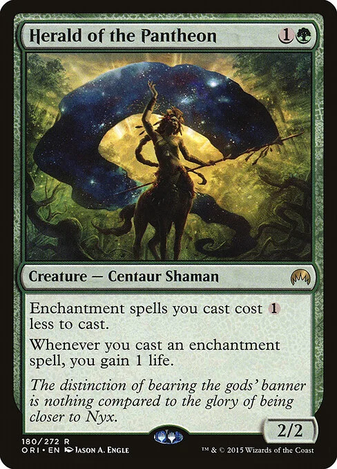 Herald of the Pantheon, carta Magic di tipo Creature — Centaur Shaman illustrata da Jason A. Engle