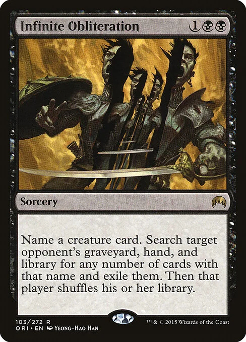 Infinite Obliteration, carta Magic di tipo Sorcery illustrata da Yeong-Hao Han