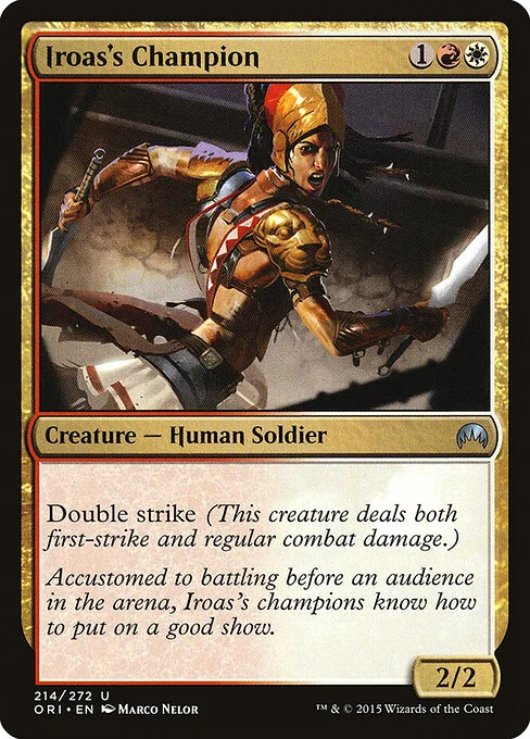 Iroas's Champion, carta Magic di tipo Creature — Human Soldier illustrata da Marco Nelor