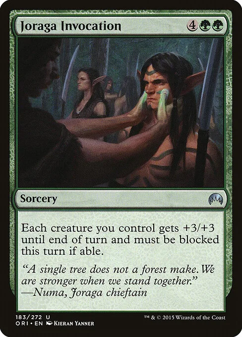 Joraga Invocation, carta Magic di tipo Sorcery illustrata da Kieran Yanner