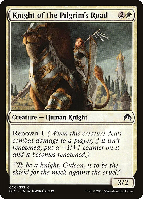 Knight of the Pilgrim's Road, carta Magic di tipo Creature — Human Knight illustrata da David Gaillet
