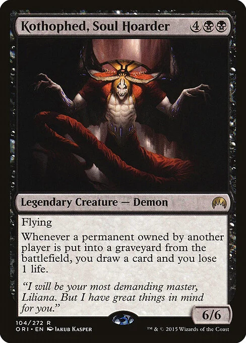 Kothophed, Soul Hoarder, carta Magic di tipo Legendary Creature — Demon illustrata da Jakub Kasper