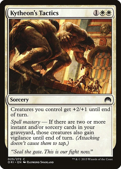 Kytheon's Tactics, carta Magic di tipo Sorcery illustrata da Raymond Swanland