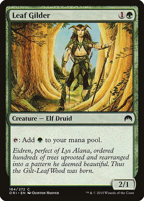 Leaf Gilder, carta Magic di tipo Creature — Elf Druid illustrata da Quinton Hoover