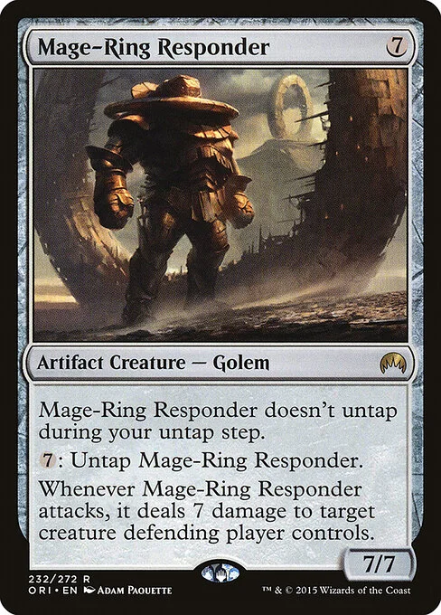Mage-Ring Responder, carta Magic di tipo Artifact Creature — Golem illustrata da Adam Paquette
