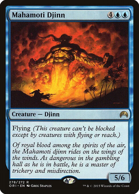 Mahamoti Djinn, carta Magic di tipo Creature — Djinn illustrata da Greg Staples