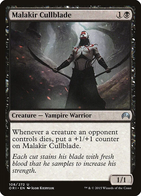 Malakir Cullblade, carta Magic di tipo Creature — Vampire Warrior illustrata da Igor Kieryluk