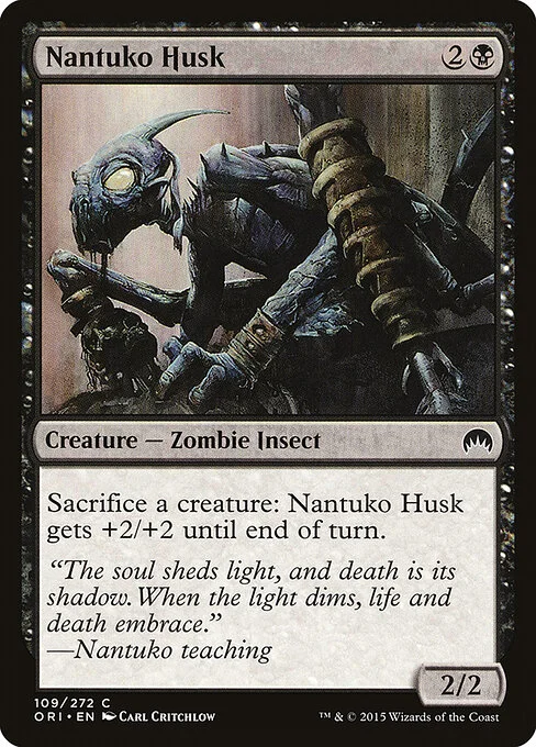 Nantuko Husk, carta Magic di tipo Creature — Zombie Insect illustrata da Carl Critchlow
