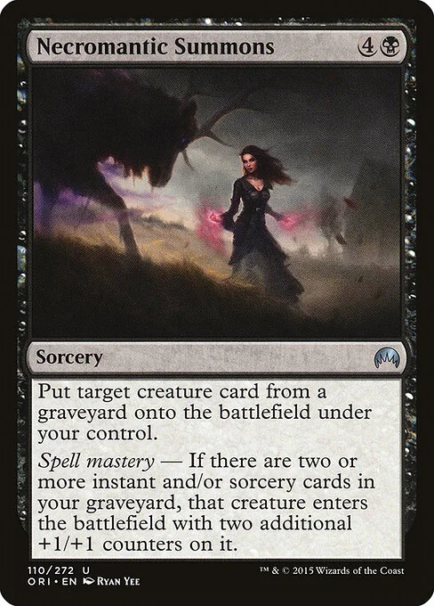 Necromantic Summons, carta Magic di tipo Sorcery illustrata da Ryan Yee