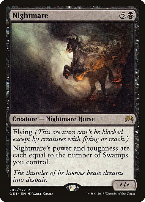 Nightmare, carta Magic di tipo Creature — Nightmare Horse illustrata da Vance Kovacs