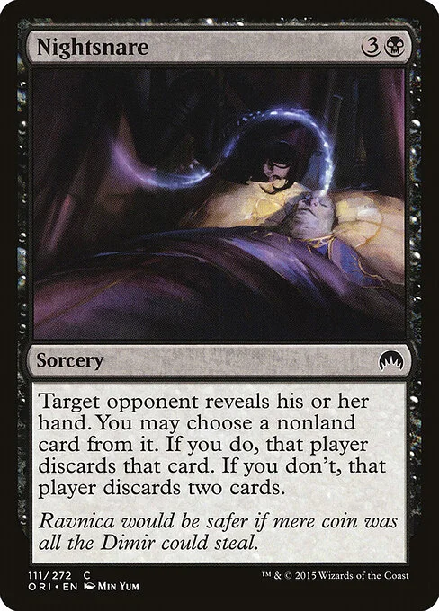 Nightsnare, carta Magic di tipo Sorcery illustrata da Min Yum
