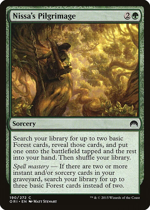 Nissa's Pilgrimage, carta Magic di tipo Sorcery illustrata da Matt Stewart