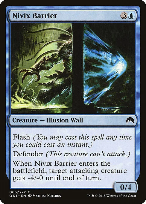 Nivix Barrier, carta Magic di tipo Creature — Illusion Wall illustrata da Mathias Kollros
