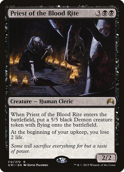 Priest of the Blood Rite, carta Magic di tipo Creature — Human Cleric illustrata da David Palumbo