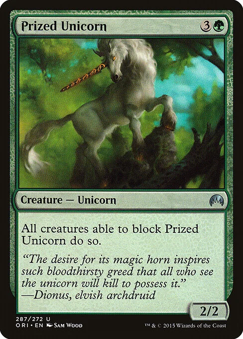 Prized Unicorn, carta Magic di tipo Creature — Unicorn illustrata da Sam Wood