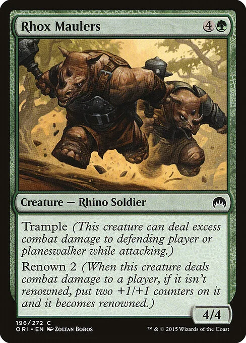 Rhox Maulers, carta Magic di tipo Creature — Rhino Soldier illustrata da Zoltan Boros