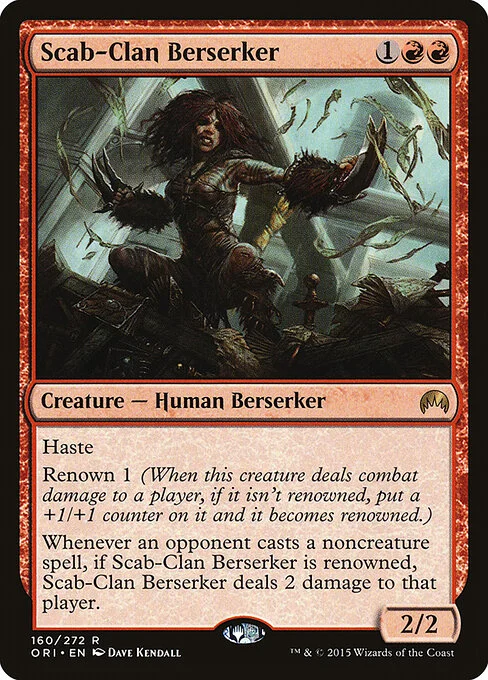 Scab-Clan Berserker, carta Magic di tipo Creature — Human Berserker illustrata da Dave Kendall