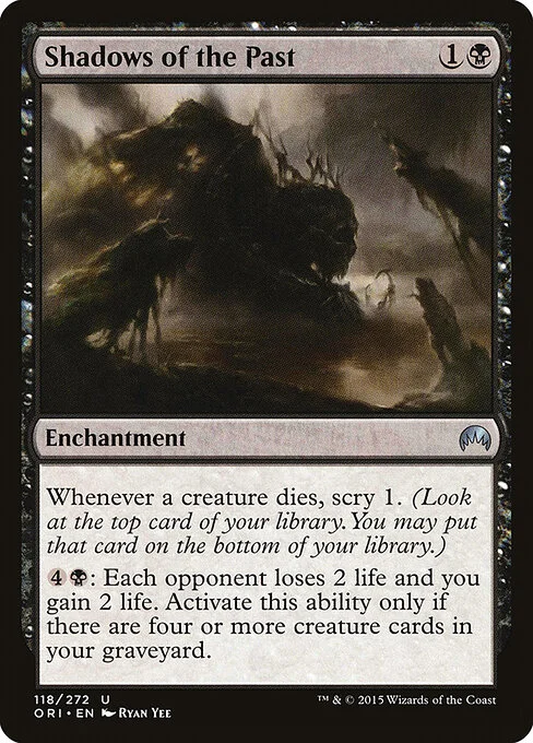 Shadows of the Past, carta Magic di tipo Enchantment illustrata da Ryan Yee