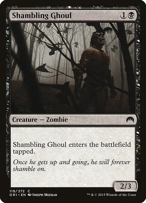 Shambling Ghoul, carta Magic di tipo Creature — Zombie illustrata da Joseph Meehan