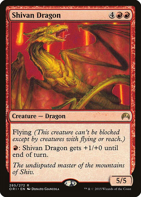 Shivan Dragon, carta Magic di tipo Creature — Dragon illustrata da Donato Giancola