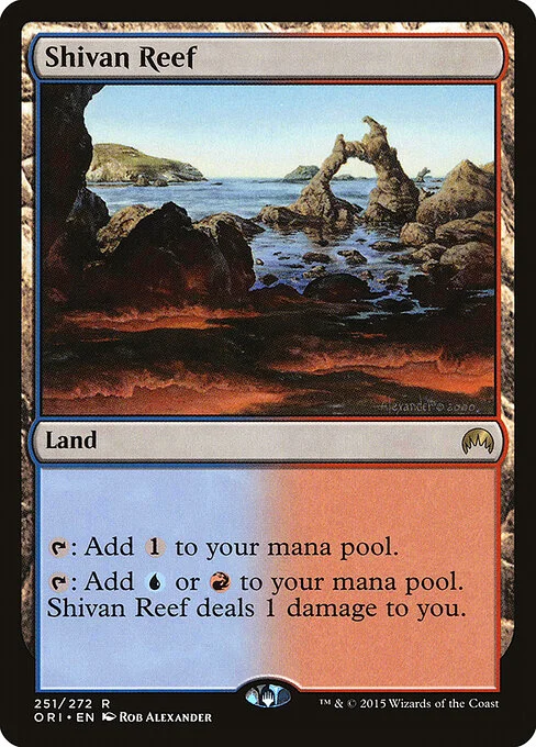 Shivan Reef, carta Magic di tipo Land illustrata da Rob Alexander