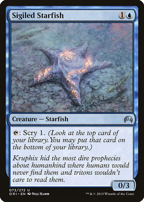 Sigiled Starfish, carta Magic di tipo Creature — Starfish illustrata da Nils Hamm