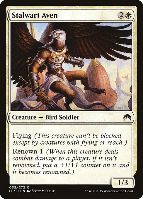 Stalwart Aven, carta Magic di tipo Creature — Bird Soldier illustrata da Scott Murphy