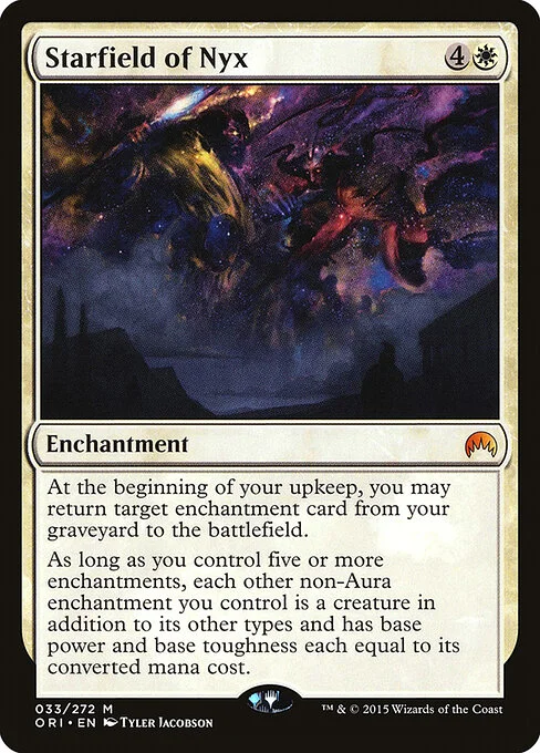 Starfield of Nyx, carta Magic di tipo Enchantment illustrata da Tyler Jacobson