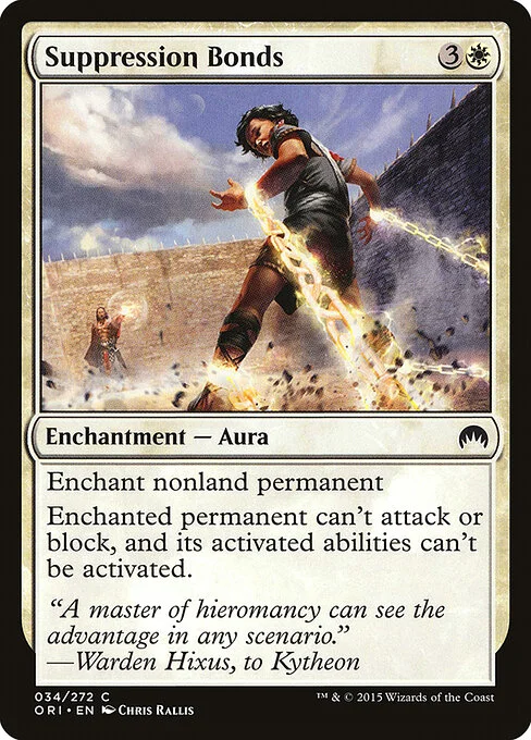 Suppression Bonds, carta Magic di tipo Enchantment — Aura illustrata da Chris Rallis