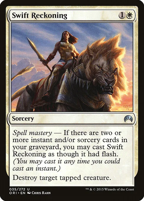 Swift Reckoning, carta Magic di tipo Sorcery illustrata da Chris Rahn