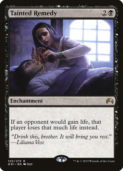 Tainted Remedy, carta Magic di tipo Enchantment illustrata da Izzy