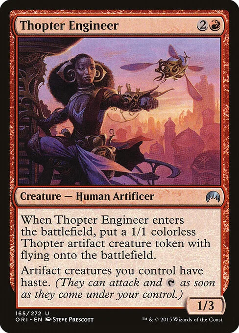 Thopter Engineer, carta Magic di tipo Creature — Human Artificer illustrata da Steve Prescott