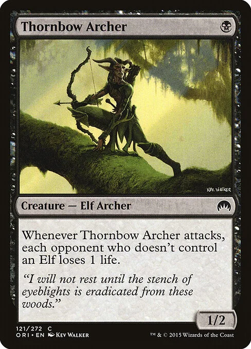 Thornbow Archer, carta Magic di tipo Creature — Elf Archer illustrata da Kev Walker