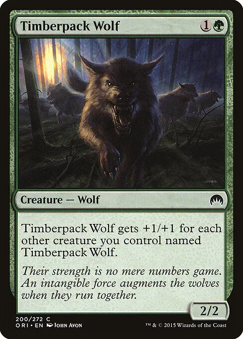 Timberpack Wolf, carta Magic di tipo Creature — Wolf illustrata da John Avon