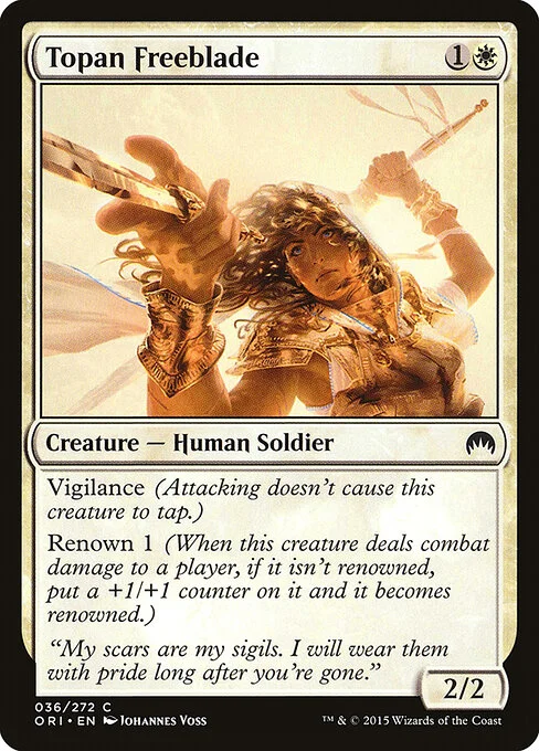 Topan Freeblade, carta Magic di tipo Creature — Human Soldier illustrata da Johannes Voss