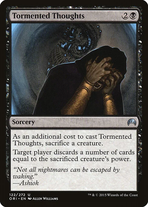 Tormented Thoughts, carta Magic di tipo Sorcery illustrata da Allen Williams